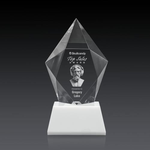 Recognition Awards - Crystal Awards - Devron 3D Award on Base - White