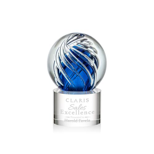 Recognition Awards - Glass Awards - Art Glass Awards - Genista Award on Marvel Base - Clear