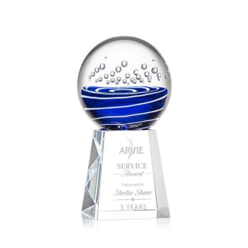 Recognition Awards - Glass Awards - Art Glass Awards - Tranquility Award on Celestina Base - Clear