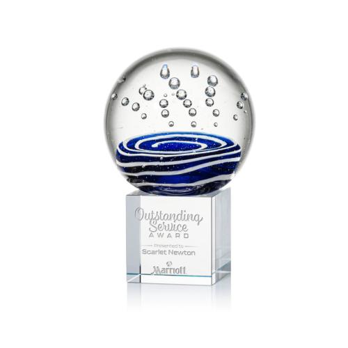 Recognition Awards - Glass Awards - Art Glass Awards - Tranquility Award on Granby Base - Clear