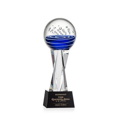 Recognition Awards - Glass Awards - Art Glass Awards - Tranquility Award on Grafton Base - Black