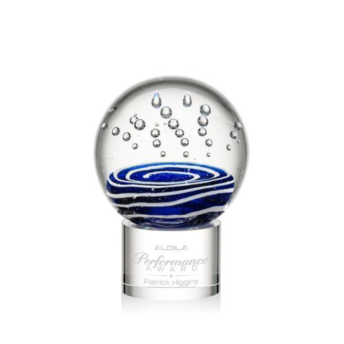 Recognition Awards - Glass Awards - Art Glass Awards - Tranquility Award on Marvel Base - Clear