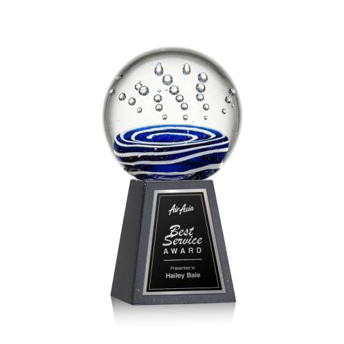 Recognition Awards - Glass Awards - Art Glass Awards - Tranquility Award on Tall Marble Base
