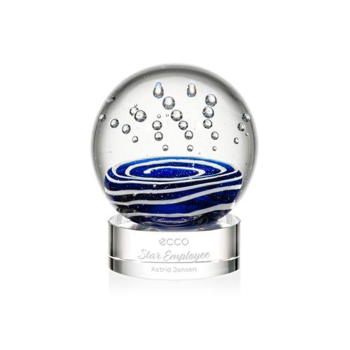 Recognition Awards - Glass Awards - Art Glass Awards - Tranquility Award on Stanrich Base - Clear