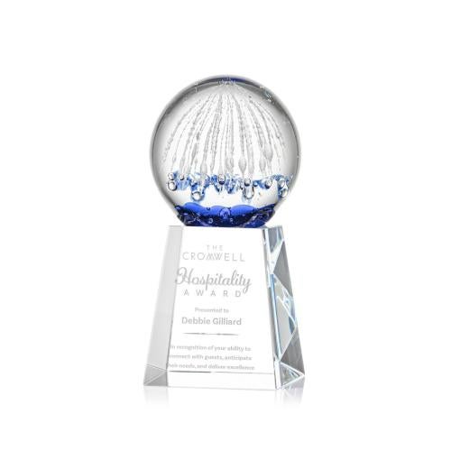 Recognition Awards - Glass Awards - Art Glass Awards - Starburst Award on Celestina Base - Clear