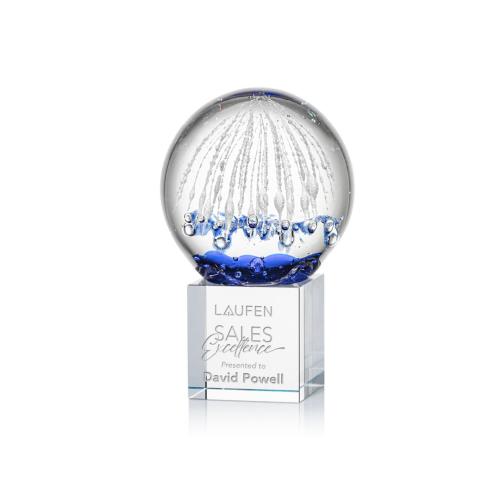 Recognition Awards - Glass Awards - Art Glass Awards - Starburst Award on Granby Base - Clear