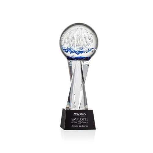 Recognition Awards - Glass Awards - Art Glass Awards - Starburst Award on Grafton Base - Black
