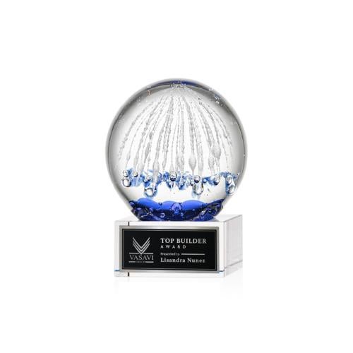 Recognition Awards - Glass Awards - Art Glass Awards - Starburst Award on Hancock Base - Clear