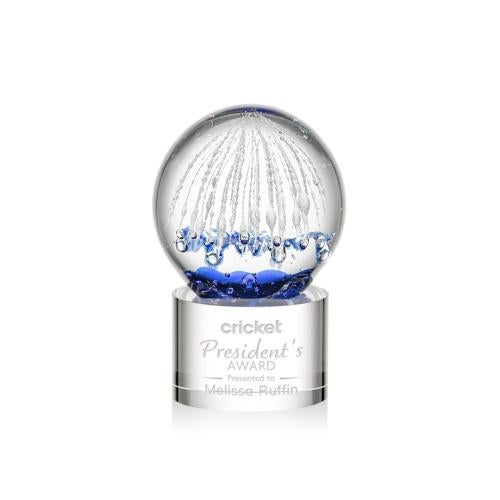 Recognition Awards - Glass Awards - Art Glass Awards - Starburst Award on Marvel Base - Clear