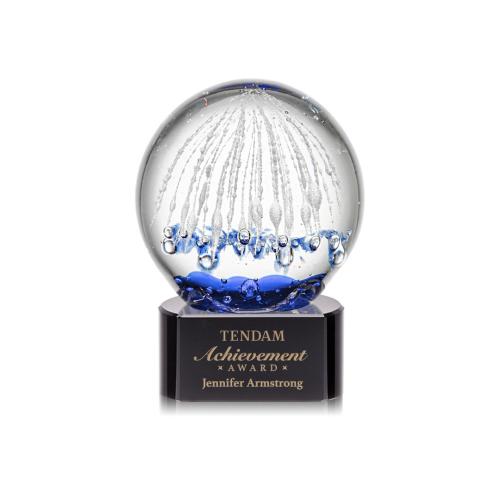 Recognition Awards - Glass Awards - Art Glass Awards - Starburst Award on Paragon Base - Black