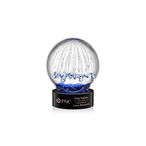 Recognition Awards - Glass Awards - Art Glass Awards - Starburst Award on Stanrich Base - Black