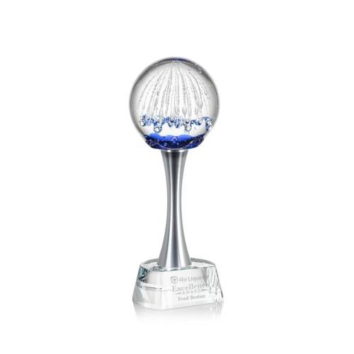 Recognition Awards - Glass Awards - Art Glass Awards - Starburst Award on Willshire Base - Clear