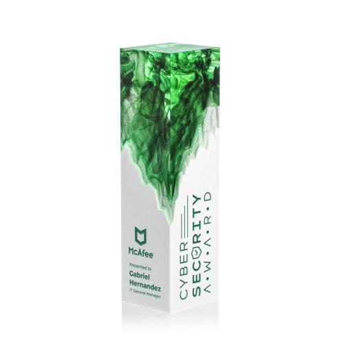 Recognition Awards - Glass Awards - Art Glass Awards - Brandino Award - Green