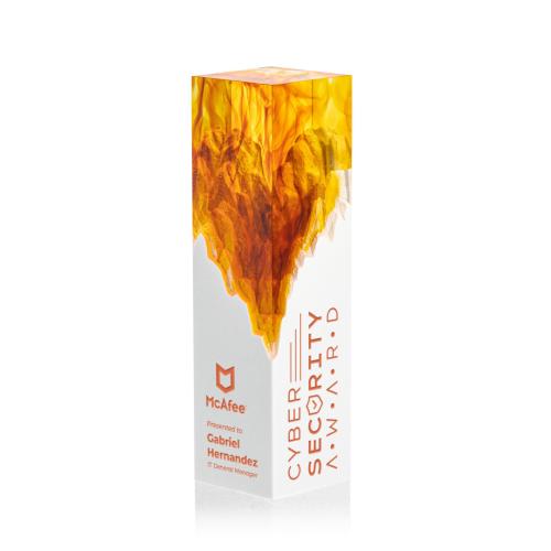 Recognition Awards - Glass Awards - Art Glass Awards - Brandino Award - Orange
