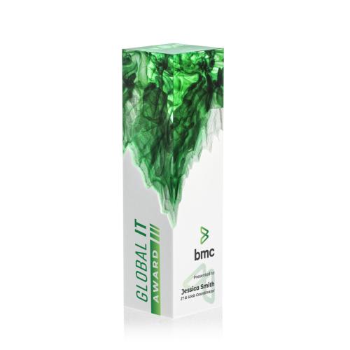 Recognition Awards - Glass Awards - Art Glass Awards - Brandino VividPrint™ Award - Green