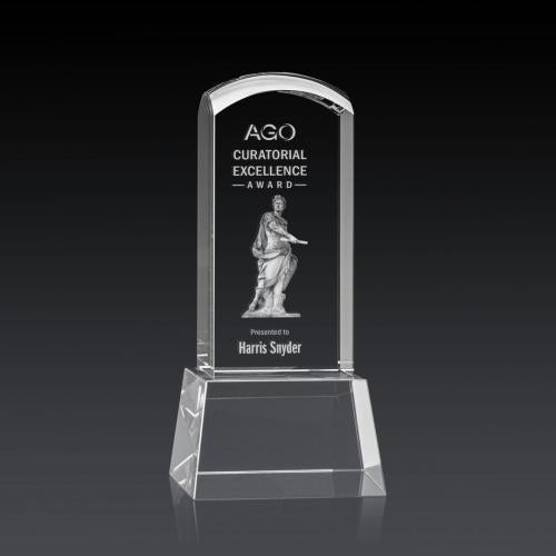 Recognition Awards - Crystal Awards - Silkwood 3D Award on Base - Clear