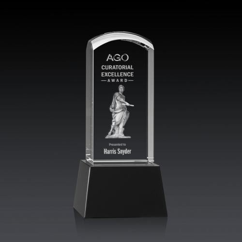 Recognition Awards - Crystal Awards - Silkwood 3D Award on Base - Black