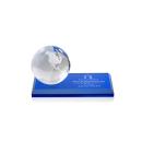 Globe Award on Rectangle Base - Blue