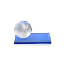 Globe Award on Rectangle Base - Sky Blue Alt Image 1