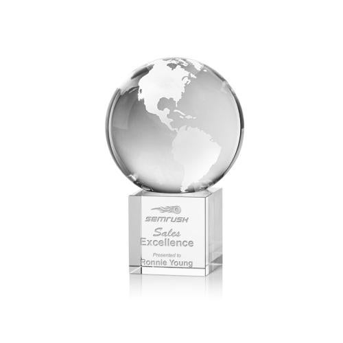 Recognition Awards - Crystal Awards - Globe Award on Granby Base