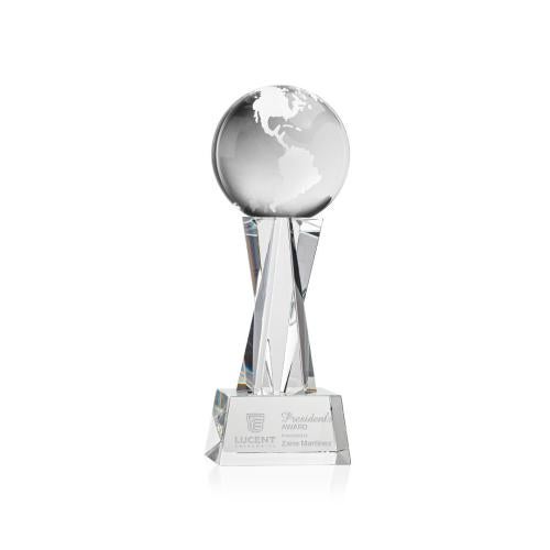 Recognition Awards - Crystal Awards - Globe Award on Grafton Base - Clear