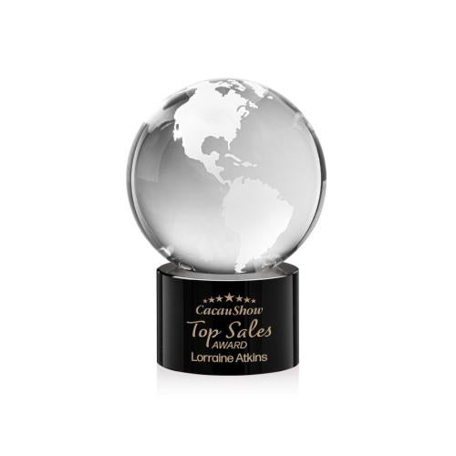 Recognition Awards - Crystal Awards - Globe Award on Marvel Base - Black