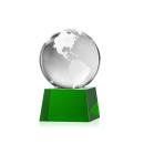 Globe Award on Robson Base - Green Alt Image 1