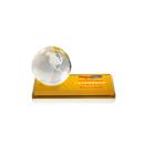 Globe VividPrint&trade; Award on Rectangle Base - Amber