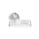 Globe VividPrint&trade; Award on Rectangle Base - Clear