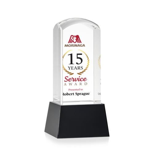 Recognition Awards - Crystal Awards - Silkwood VividPrint™ Award on Base - Black