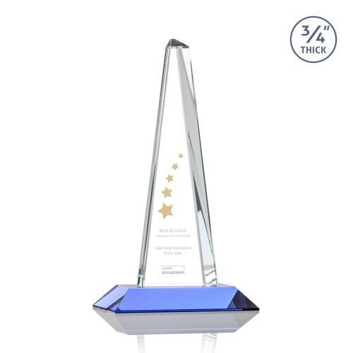 Recognition Awards - Crystal Awards - Majestic Tower Award - Sky Blue