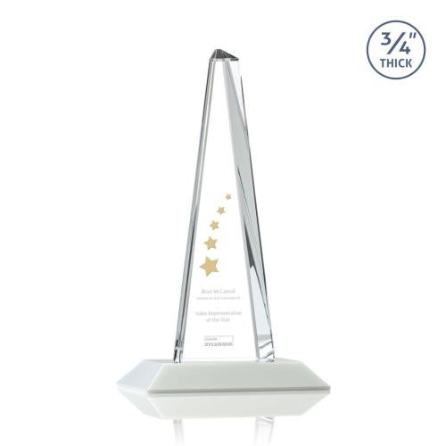 Recognition Awards - Crystal Awards - Majestic Tower Award - White