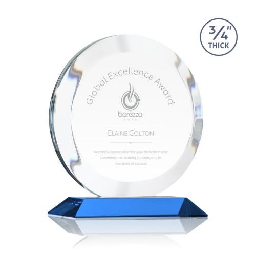 Recognition Awards - Crystal Awards - Gibralter Award - Sky Blue