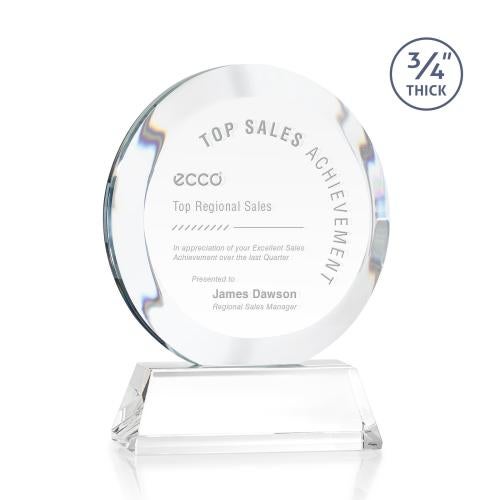 Recognition Awards - Crystal Awards - Gibralter Award on Newhaven Base - Clear