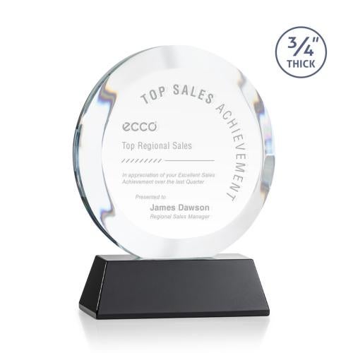 Recognition Awards - Crystal Awards - Gibralter Award on Newhaven Base - Black
