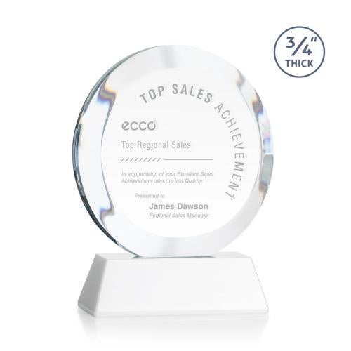 Recognition Awards - Crystal Awards - Gibralter Award on Newhaven Base - White