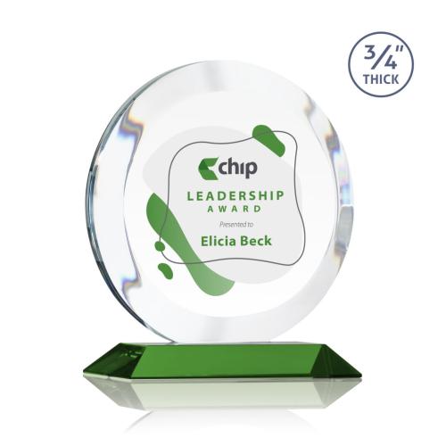 Recognition Awards - Crystal Awards - Gibralter VividPrint™ Award - Green