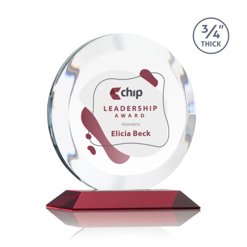 Recognition Awards - Crystal Awards - Gibralter VividPrint™ Award - Red