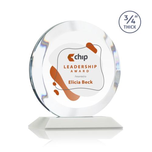 Recognition Awards - Crystal Awards - Gibralter VividPrint™ Award - White 