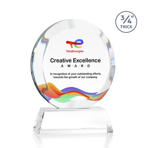 Recognition Awards - Crystal Awards - Gibralter VividPrint™ Award on Newhaven Base - Clear