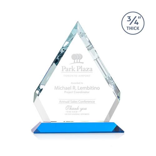 Recognition Awards - Crystal Awards - Apex Award - Sky Blue 