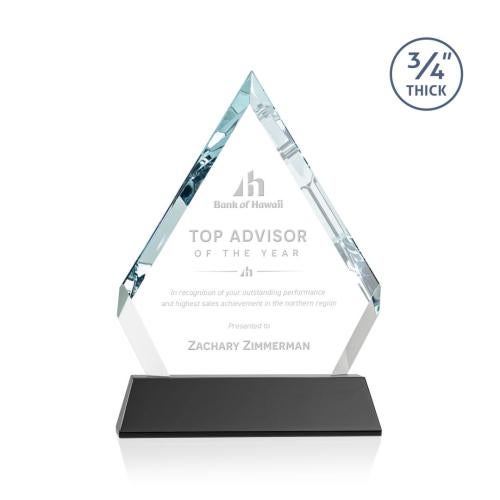Recognition Awards - Crystal Awards - Apex Award on Newhaven Base - Black
