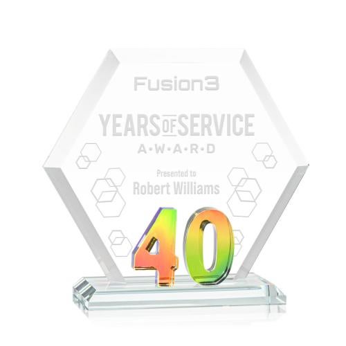 Recognition Awards - Crystal Awards - Riviera Anniversary Award No 40 - Prismatic