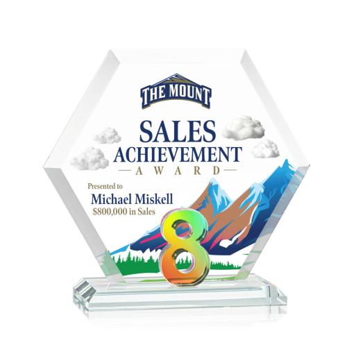 Recognition Awards - Crystal Awards - Riviera Milestone VividPrint™ Award - Prismatic