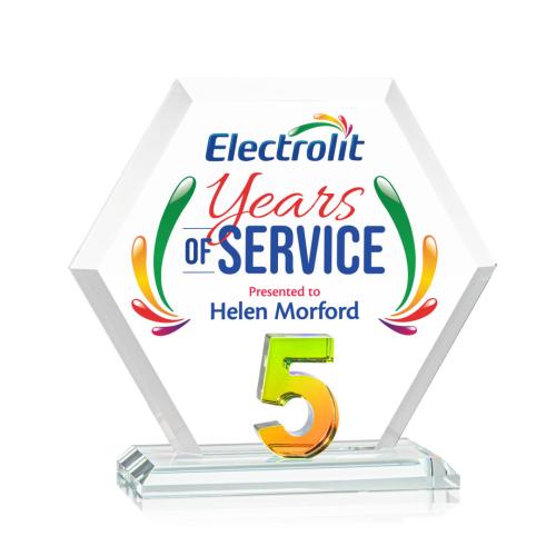 Recognition Awards - Crystal Awards - Riviera Anniversary VividPrint™ Award No 5 - Prismatic