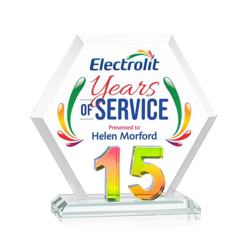 Recognition Awards - Crystal Awards - Riviera Anniversary VividPrint&trade; Award No 15 - Prismatic