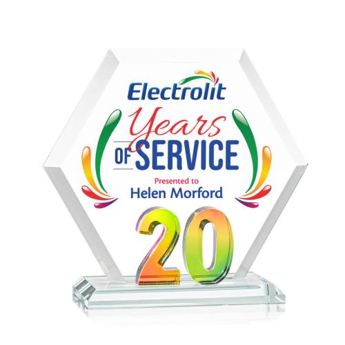 Recognition Awards - Crystal Awards - Riviera Anniversary VividPrint&trade; Award No 20 - Prismatic