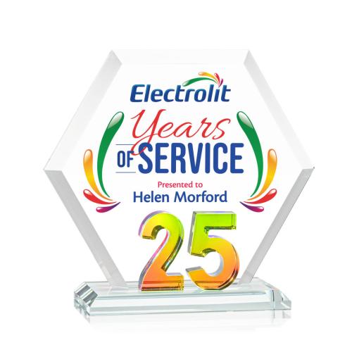 Recognition Awards - Crystal Awards -  Riviera Anniversary VividPrint™ Award No 25 - Prismatic