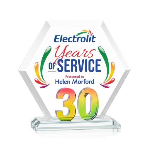Recognition Awards - Crystal Awards - Riviera Anniversary VividPrint™ Award No 30 - Prismatic