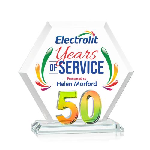 Recognition Awards - Crystal Awards - Riviera Anniversary VividPrint™ Award No 50 - Prismatic 